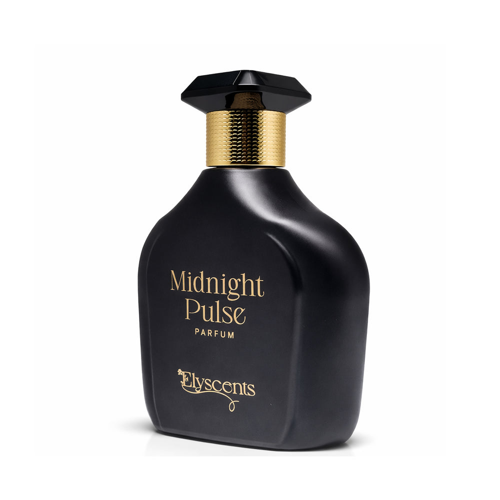 Midnight Pulse bold spicy woody perfume bottle by Elyscents UAE