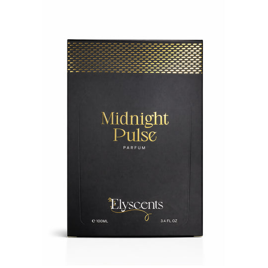 Midnight Pulse bold spicy woody perfume bottle by Elyscents UAE