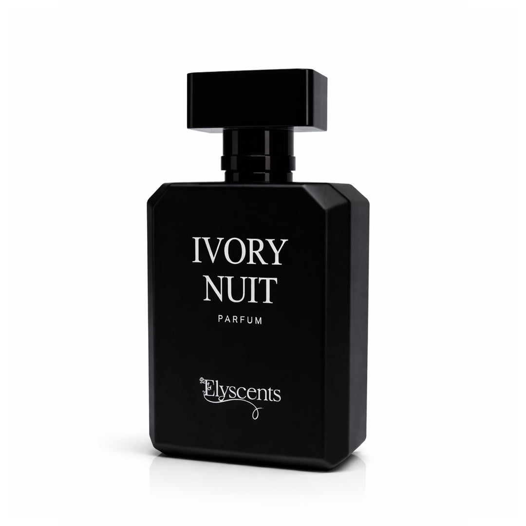 Ivory Nuit creamy and smooth perfume bottle by Elyscents UAE