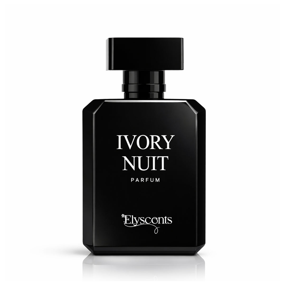 Ivory Nuit creamy and smooth perfume bottle by Elyscents UAE