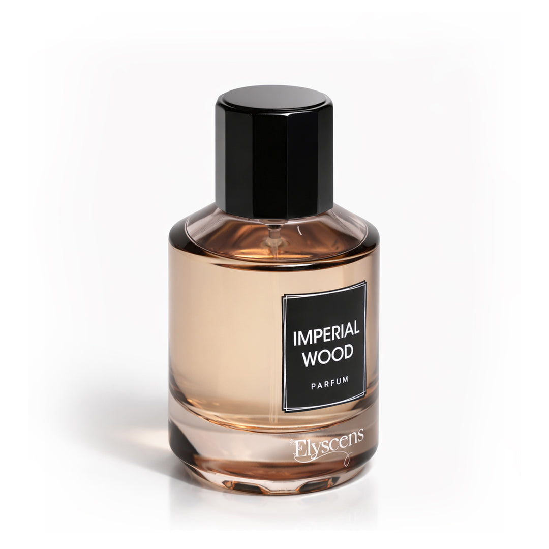 Imperial Wood smoky woody perfume bottle with warm spice by Elyscents UAE